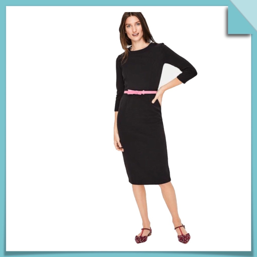Boden Mia Ottoman Dress Black Size 12 Long